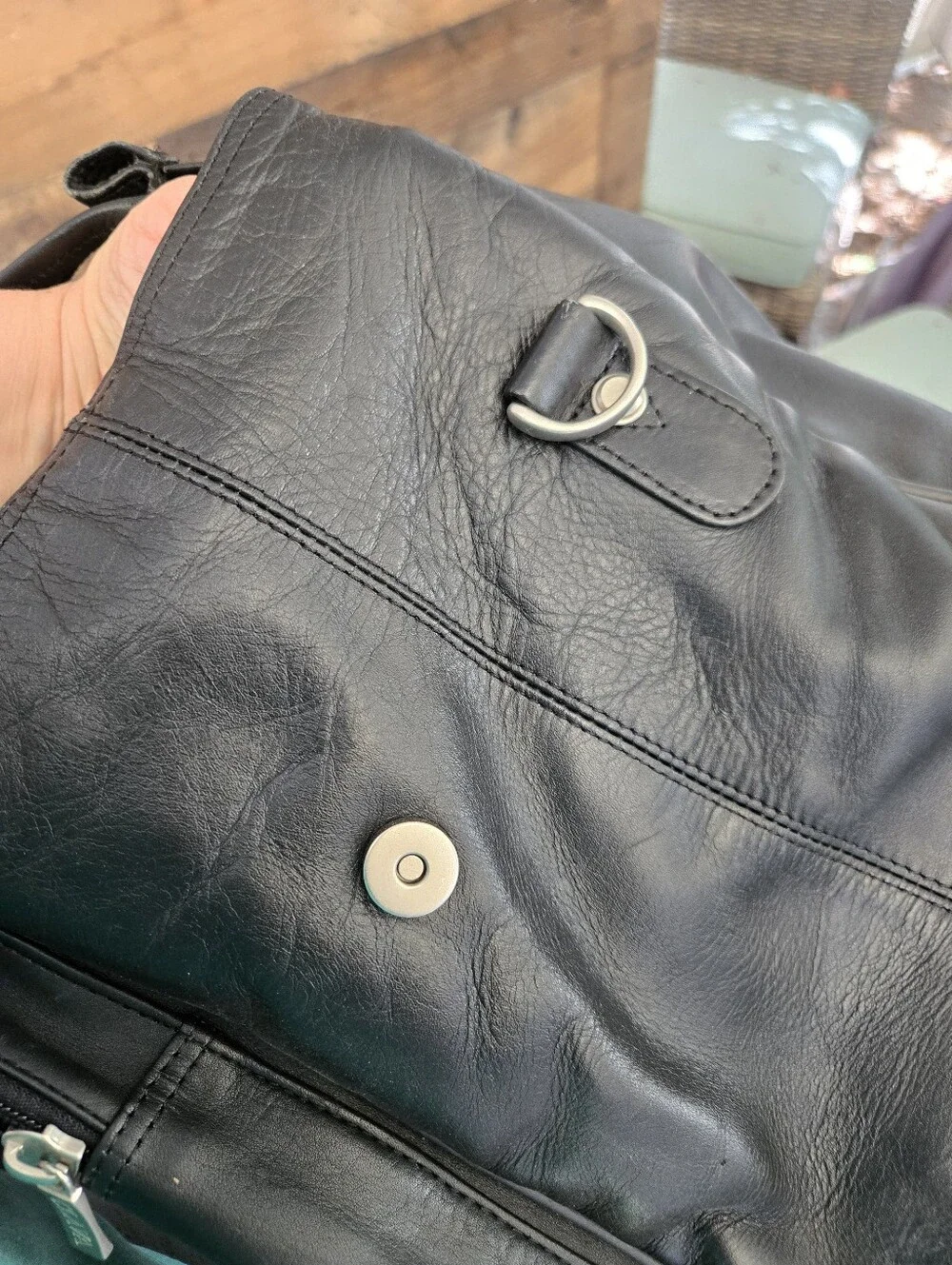 The Clava 049BLK Premium Handcrafted Top-Grain Black Leather Business Bag